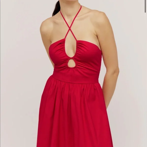 NWT Reformation Stassie Dress Cherry - Picture 3 of 7